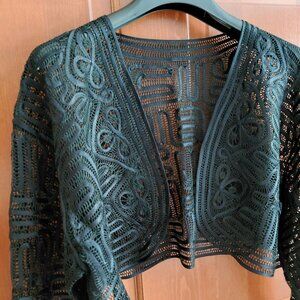 Black Lacy Bolero.  Beautiful soft fabric.  Medium size.
